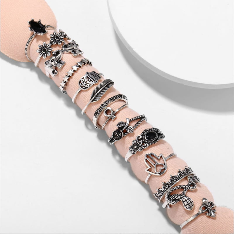 14 Pieces Everyday Wear Animal Inspired Ring Set for Women - Image 3