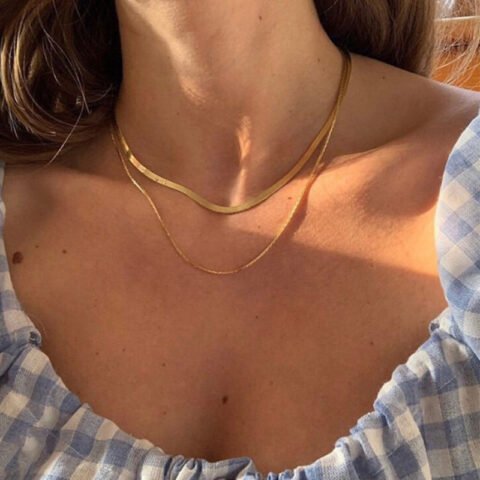 2 Layer Sleek Chain Design Necklace