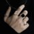 4 Piece BTS Korea Inspired Silver Alloy Bold and Punk Style Ring Set