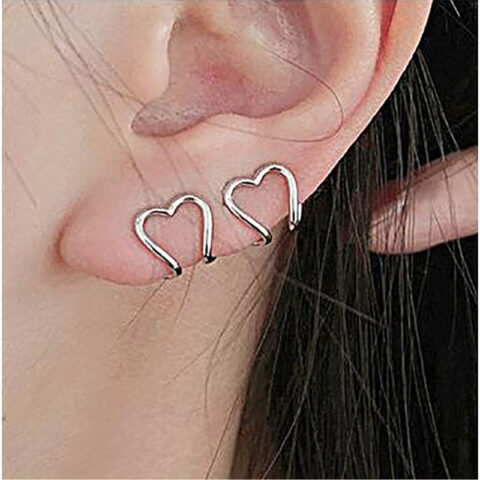 Double Heart Shape Themed Dainty and Unique Earring