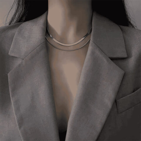 Double Layer Sleek Chain Themed Everyday Wear Necklace