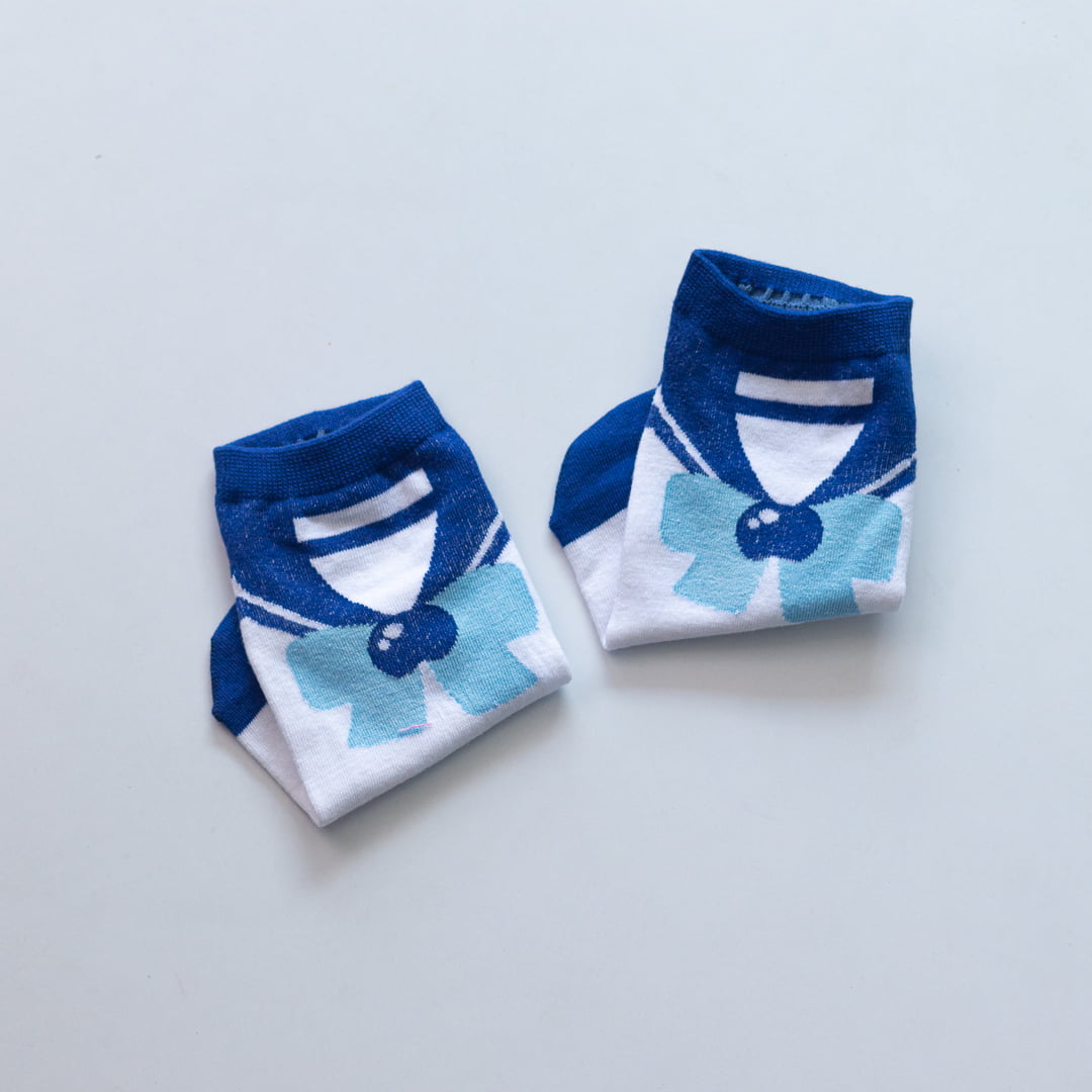 1 Pair Cute Print Anime Sailor Moon Sock Ankle Socks Character Sailor Mercury for Men Women - Image 2