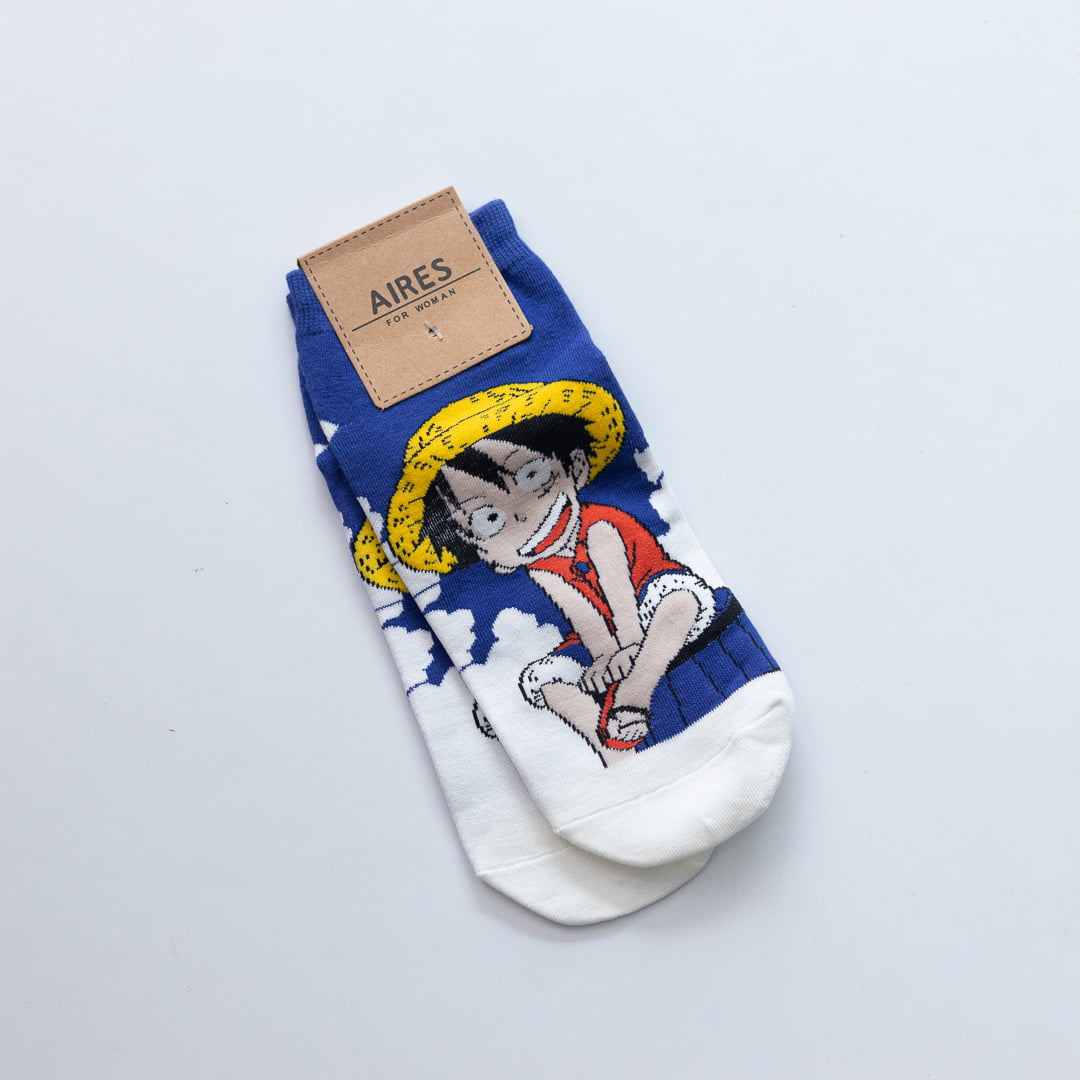 Anime One Piece Smiling Monkey D Luffy Ankle Socks Cosplay for Women Men