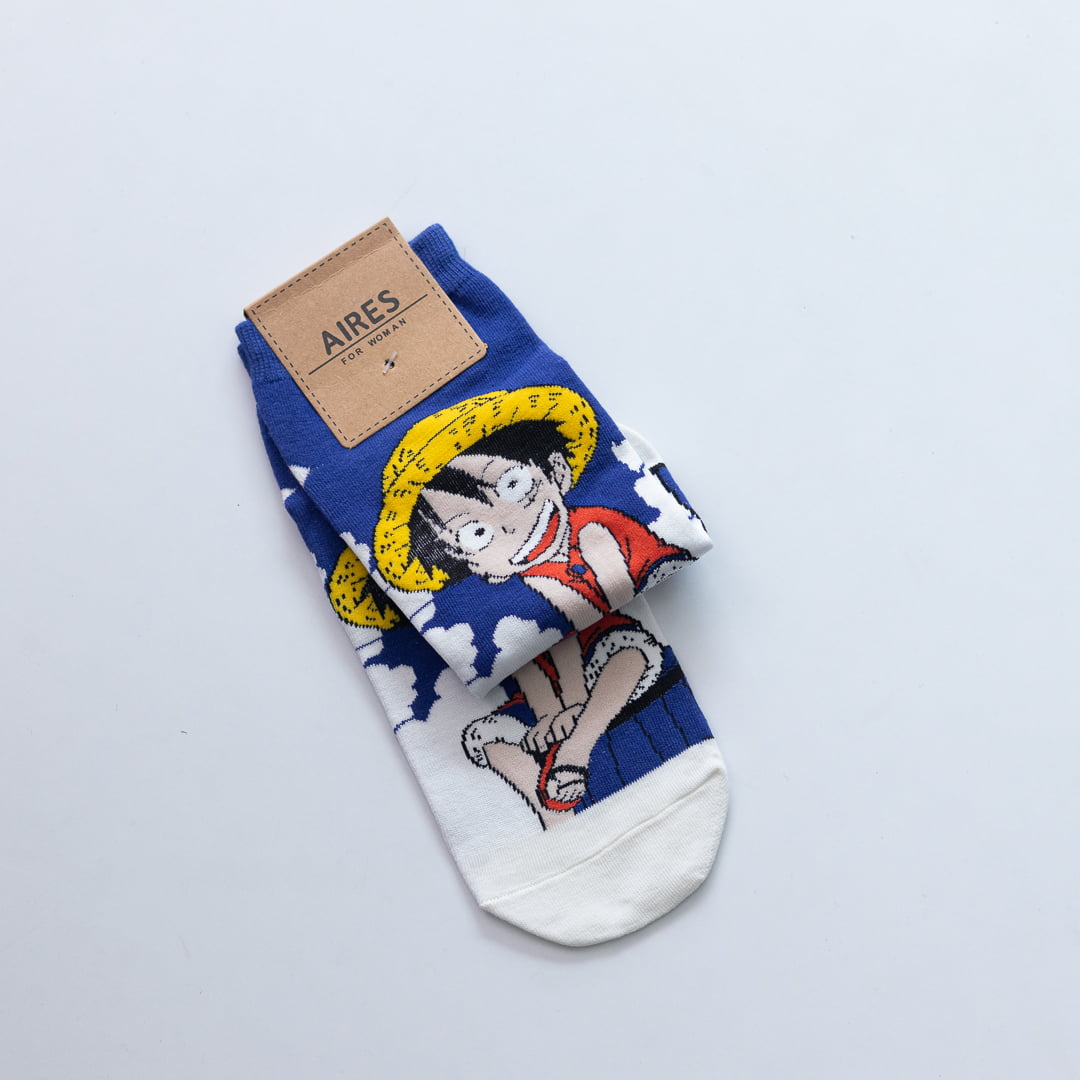 Anime One Piece Smiling Monkey D Luffy Ankle Socks Cosplay for Women Men - Image 2