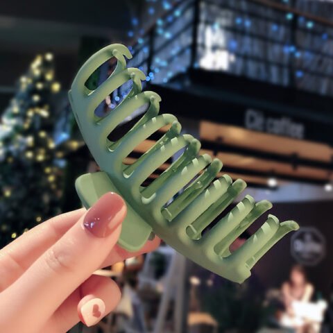 1 Piece Sage Green Matte Big Size Hair Claw Clip For Women