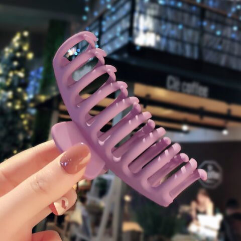 1 Piece Purple Matte Big Size Hair Claw Clip For Women