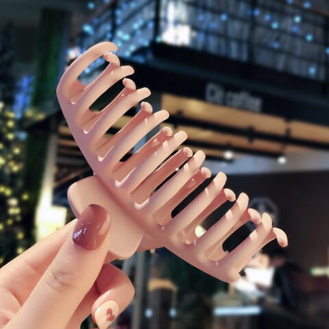 1 Piece Blush Pink Matte Big Size Hair Claw Clip For Women
