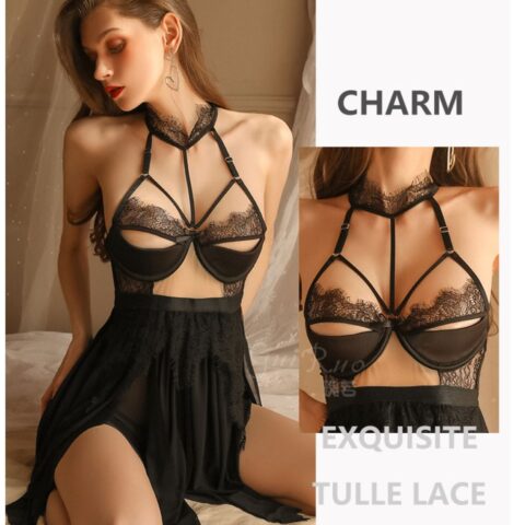 Hers Erotic Lingerie Small Breasted Pajamas Sexy Nightwear