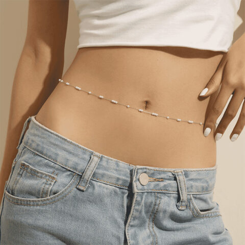Beads and Chain Themed Pinterest Inspired Sexy and Minimal Waist Band Waist Jewelry