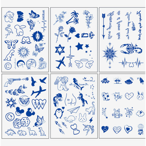 Natural Plant Color Temporary Juice Tattoo Sticker- 89 Pcs