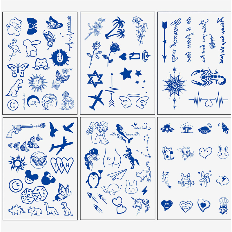 Natural Plant Color Temporary Juice Tattoo Sticker- 89 Pcs