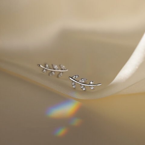 Simple Minimal Korean Fashion Leaf Earring Set for Women