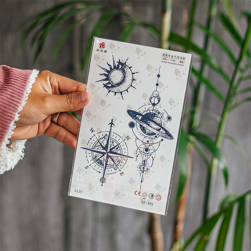 110 X 180mm Trendy Long Lasting Natural Plant Color Temporary Juice Tattoo Sticker