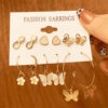 6 Pairs Butterfly Infinity And Cute Flower Themed Earrings Set