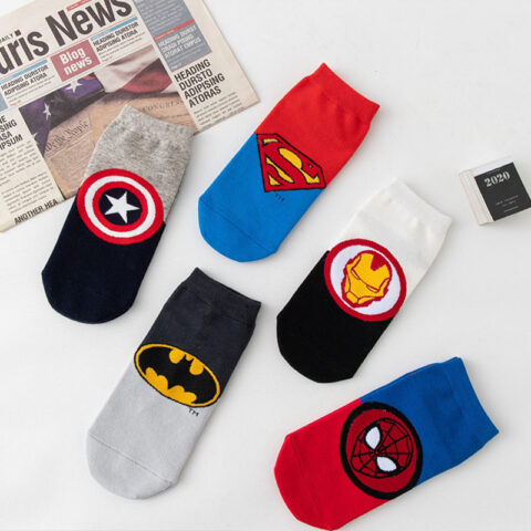 Trendy Design Marvel Character Ankle Socks Cosplay Accessories for Women Men- Spiderman Not Included