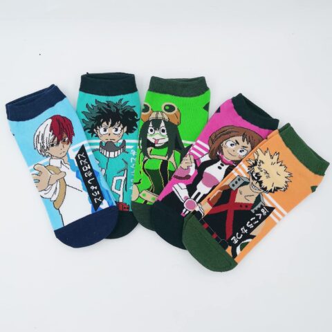 Trendy Design Anime My Hero Academia Character Cosplay Themed Socks for Women Men Pack of 5