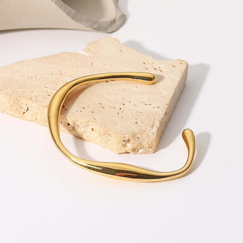 18k Gold Plated Retro Irregular Bracelet Trendy Minimal Dainty Aesthetic Hand Jwelery for Women