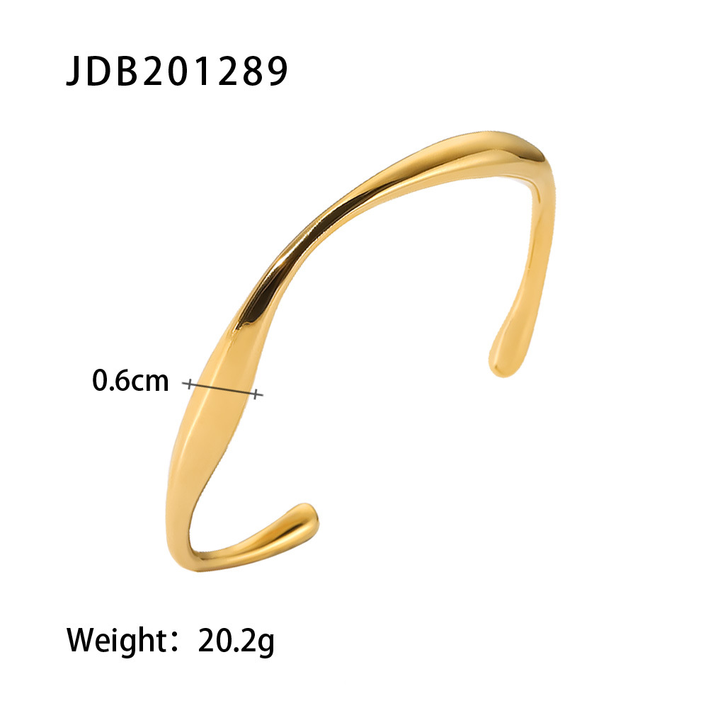 18k Gold Plated Retro Irregular Bracelet Trendy Minimal Dainty Aesthetic Hand Jwelery for Women - Image 6