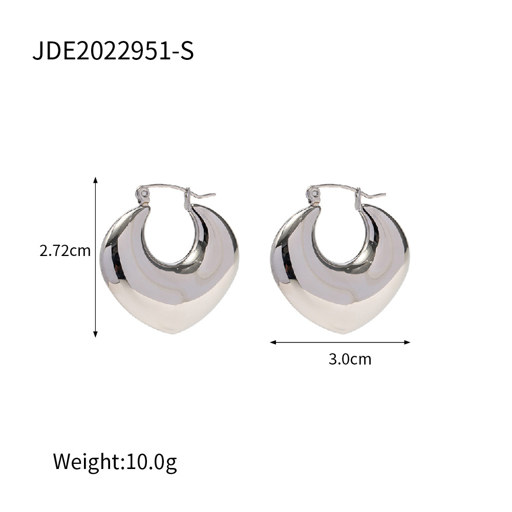 Stainless Steel Chunky Hoops Trendy Aesthetic Statement Hoop Earrings for Women - Image 6