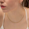 Stainless Steel Round Bead Snake Chain Necklace Dainty Ball Choker for Women