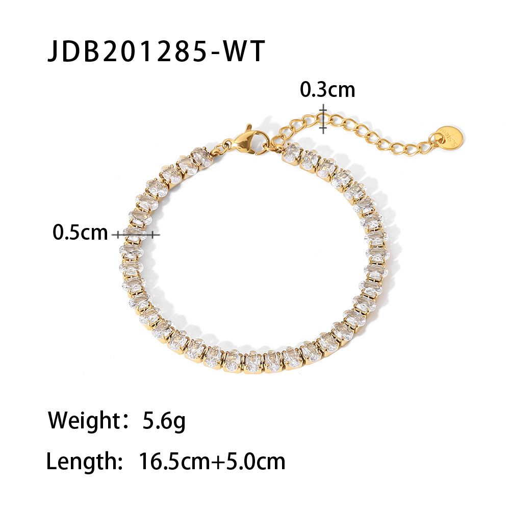 18K Gold Plated Zircon Tennis Bracelet Trendy AD Bracelets Aesthetic Hand Jwelery for Women - Image 6