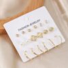 9 Pairs Hoop And Stud Earrings Set for Women