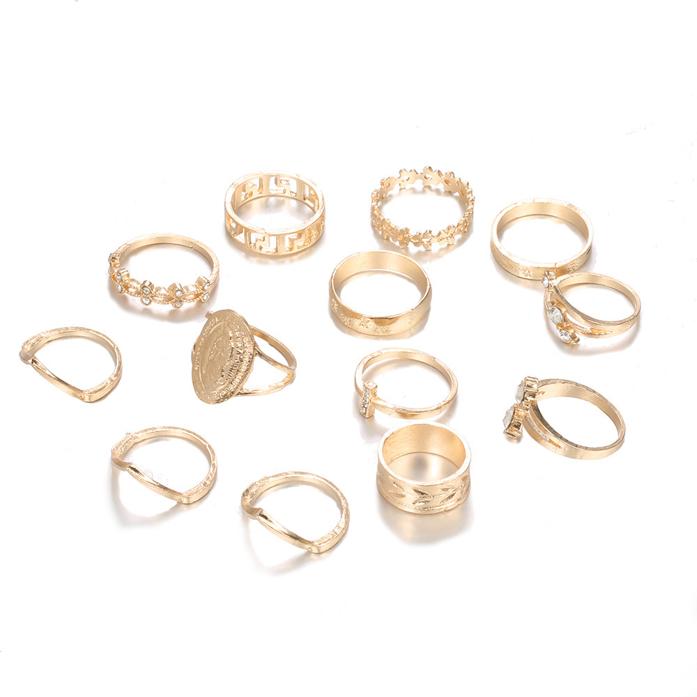 Chunky Rings Bohemian Boho 11 Pieces Trendy Set Ring Set For Women - Image 4