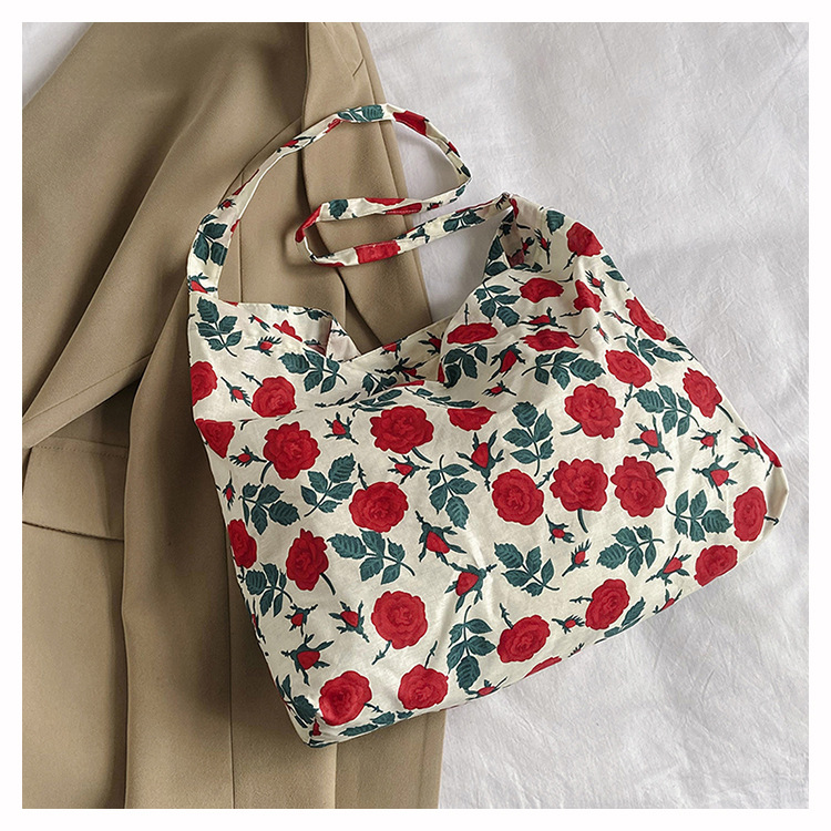 Large Capacity Fashion Casual Gentle Floral Shoulder Bag - Image 2