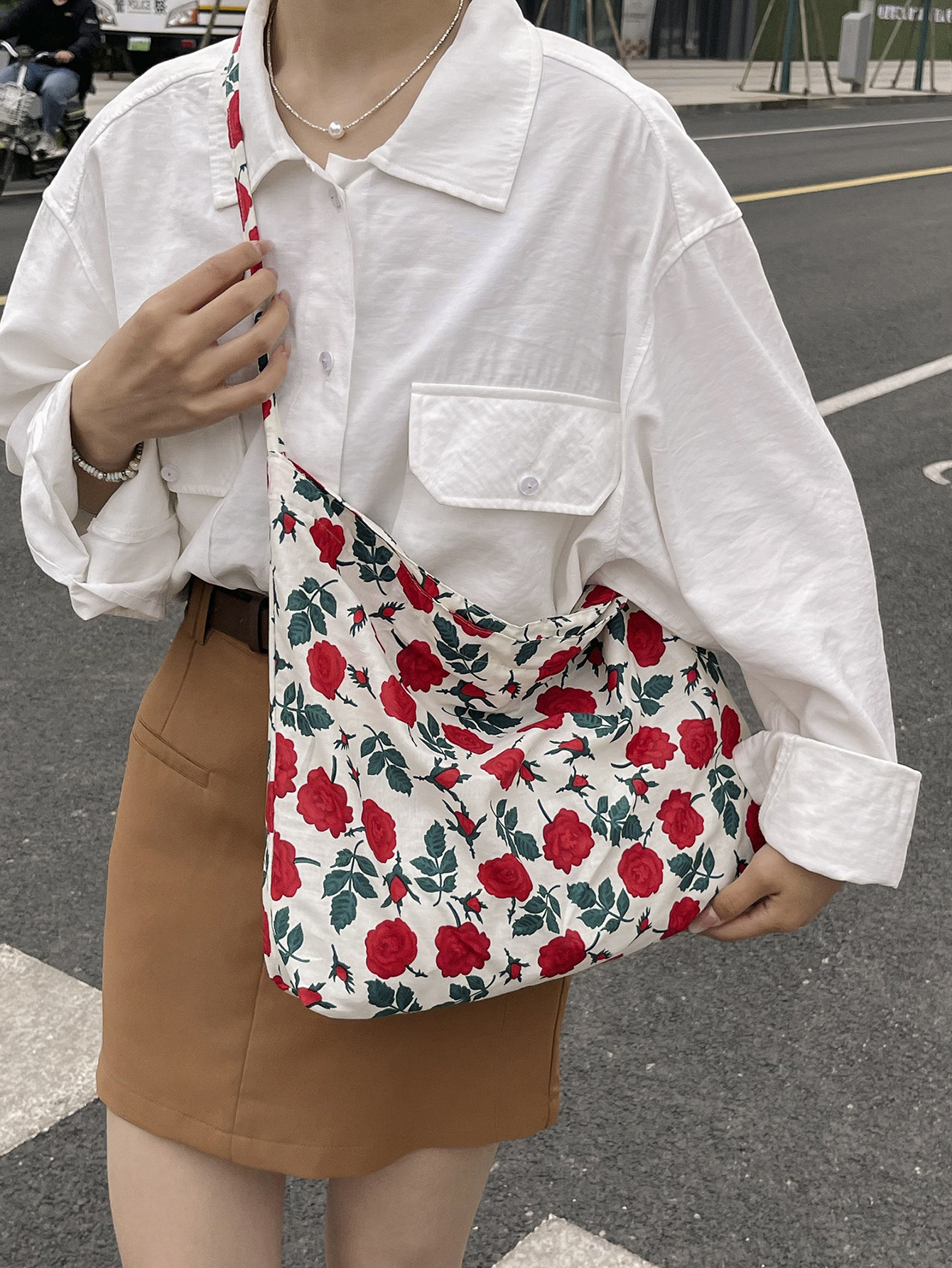 Large Capacity Fashion Casual Gentle Floral Shoulder Bag