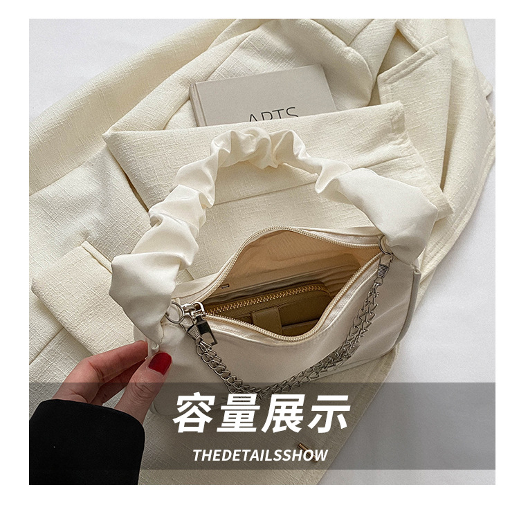 Chain Decoration Small Square Underarm Bag Trendy Contrast Color Shoulder Bag Simple Fashion - Image 4