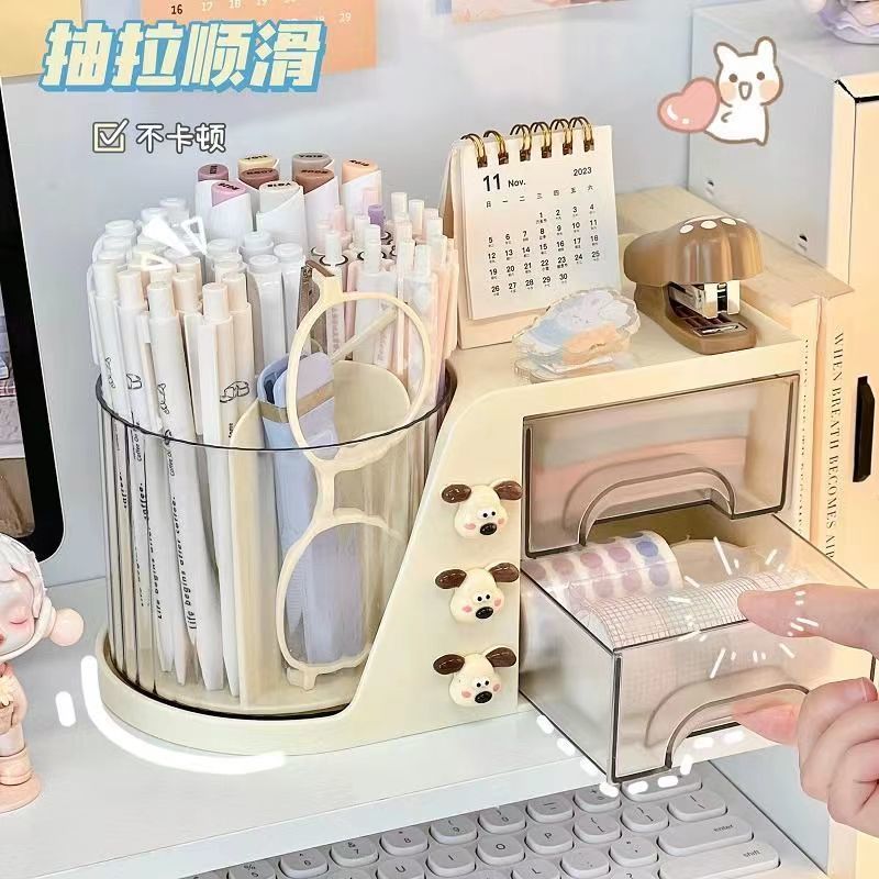 Kawaii Capybara Storage Box Multifunctional Cosmetics Makeup Skincare Desktop Dressing Table Rack Vanity Desk Stationery Organizer - Image 5