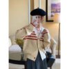 New Design Heart Button Knitted Sweater Niche Design Cardigan