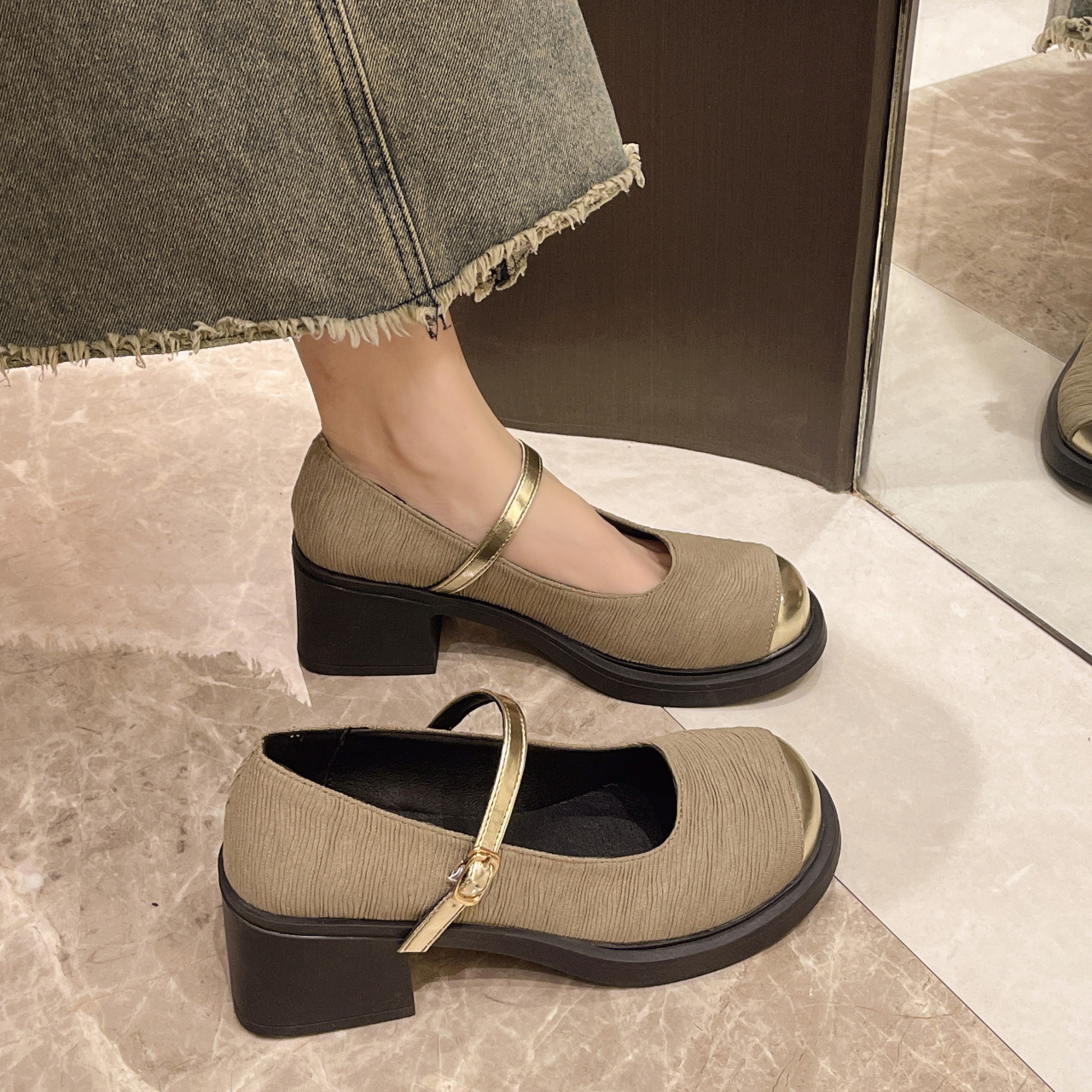 New Thick Heel Fairy Fashionable and Comfortable Shoes - Image 3