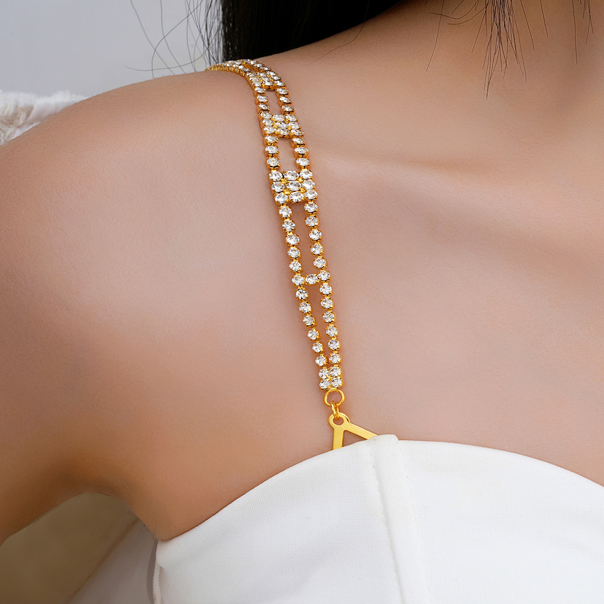 Zircon Rhinestone Bra Strap Chain Creative Light Luxury Clothing Accessories
