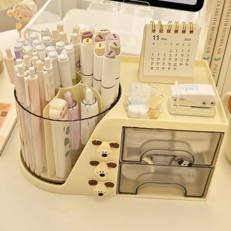 Kawaii Capybara Storage Box Multifunctional Cosmetics Makeup Skincare Desktop Dressing Table Rack Vanity Desk Stationery Organizer - Image 2