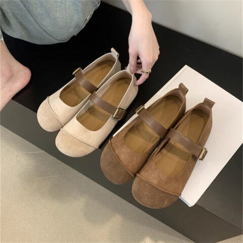 New Korean Soft-soled Buckle Birkenstock Flat Mary Jane Shoes