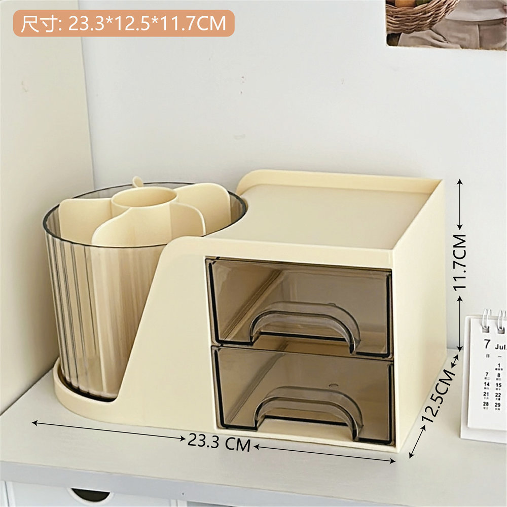 Kawaii Capybara Storage Box Multifunctional Cosmetics Makeup Skincare Desktop Dressing Table Rack Vanity Desk Stationery Organizer - Image 4