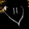 New Light Luxury Korean Versio Rhinestone Necklace Earrings Jewelry