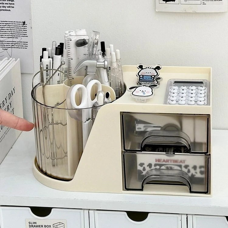 Kawaii Capybara Storage Box Multifunctional Cosmetics Makeup Skincare Desktop Dressing Table Rack Vanity Desk Stationery Organizer - Image 7