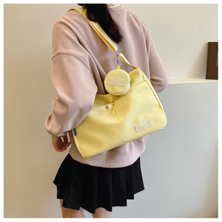 Canvas Simple Large Capacity Two-piece Set Bag - Image 3