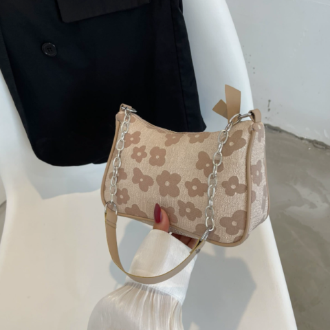 Simple Small Flower Underarm Casual Shoulder Bag