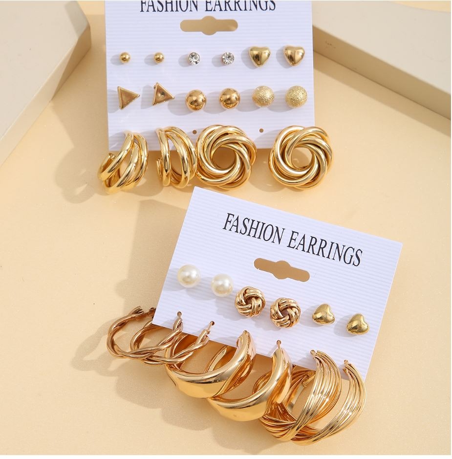 Everyday Wear Unique and Fashionable 14 Pairs Hoop Earrings Set For Women | Fashion Hoop Earing Set - Image 2