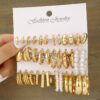 Everyday Wear Unique and Fashionable 18 Pairs Hoop Earrings Set