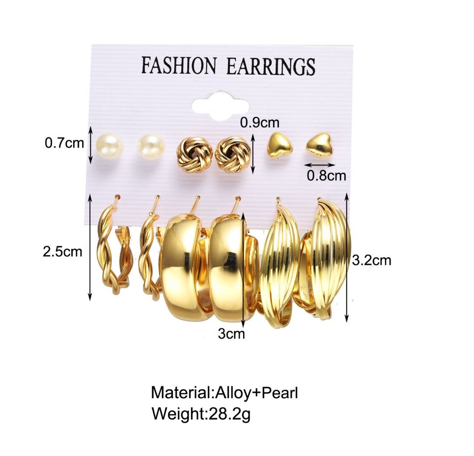 Everyday Wear Unique and Fashionable 14 Pairs Hoop Earrings Set For Women | Fashion Hoop Earing Set - Image 3
