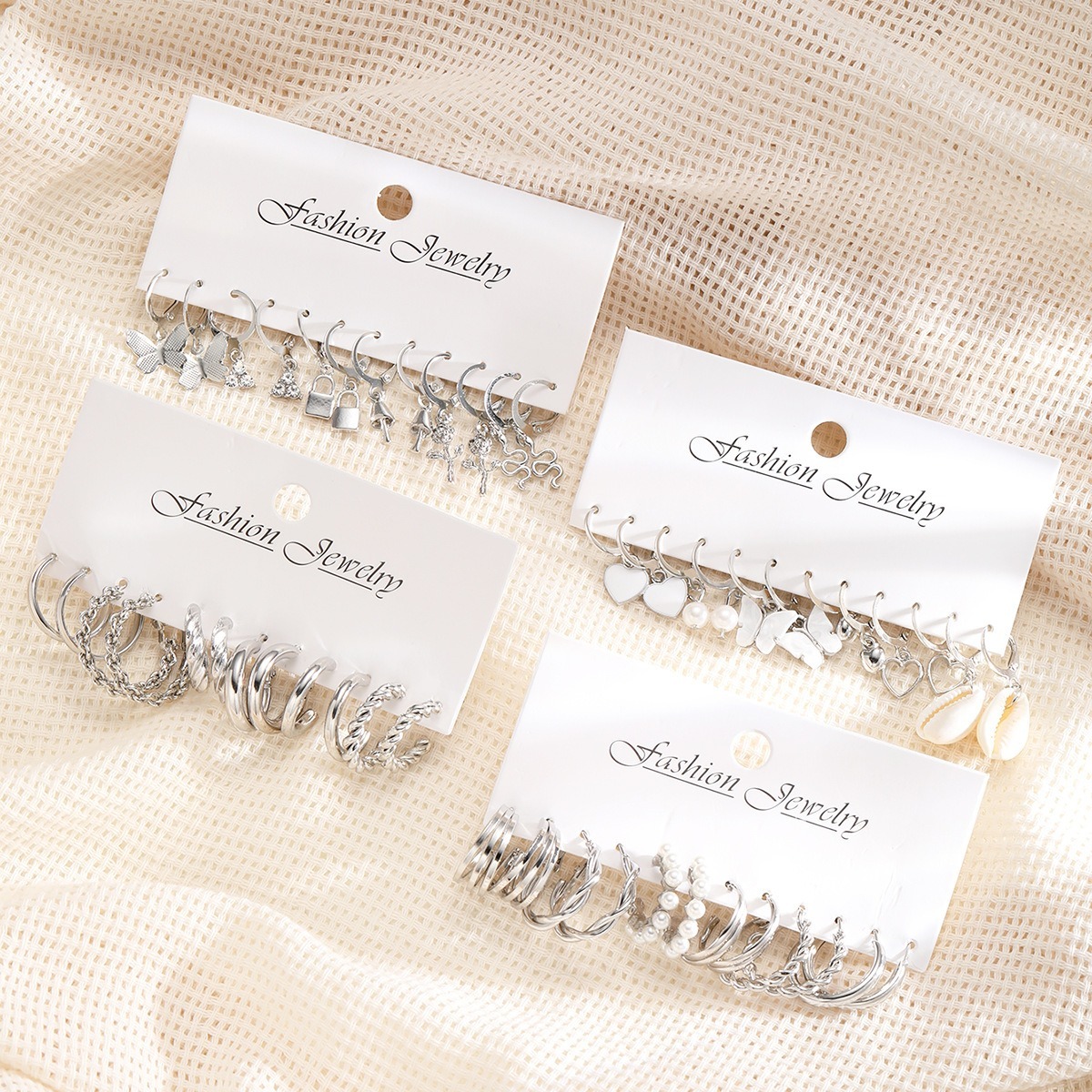 Everyday Wear Unique and Fashionable 24 Pairs Hoop Earrings Set - Image 3