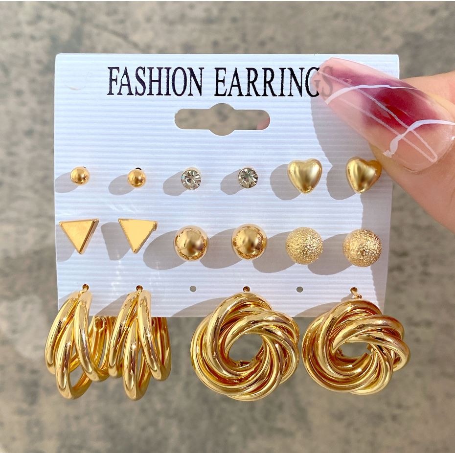 Everyday Wear Unique and Fashionable 14 Pairs Hoop Earrings Set For Women | Fashion Hoop Earing Set - Image 4