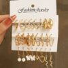 Golden Viral Pearl Inspired Earring Set