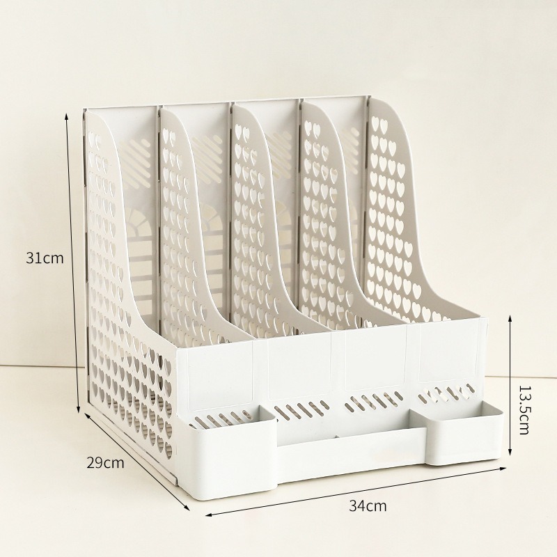 Detachable Bookend Large Capacity Divided Office File Frame Storage Rack Desk Kawaii Organizer - Image 4