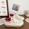 Pebbles Nepal Sporty Aesthetic Retro Sneakers for Women – Trendy White & Red Korean Style Casual Shoes with Rugged Tan Sole